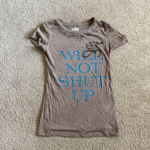 Juicy Couture Y2K Graphic Tee ‘Will Not Shut Up’ Vintage size small